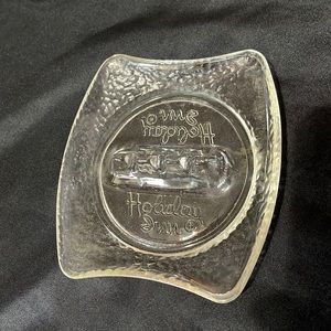 Vintage 70s HOLIDAY INN Retro Clear Glass Ashtray~MCM Trinket Dish